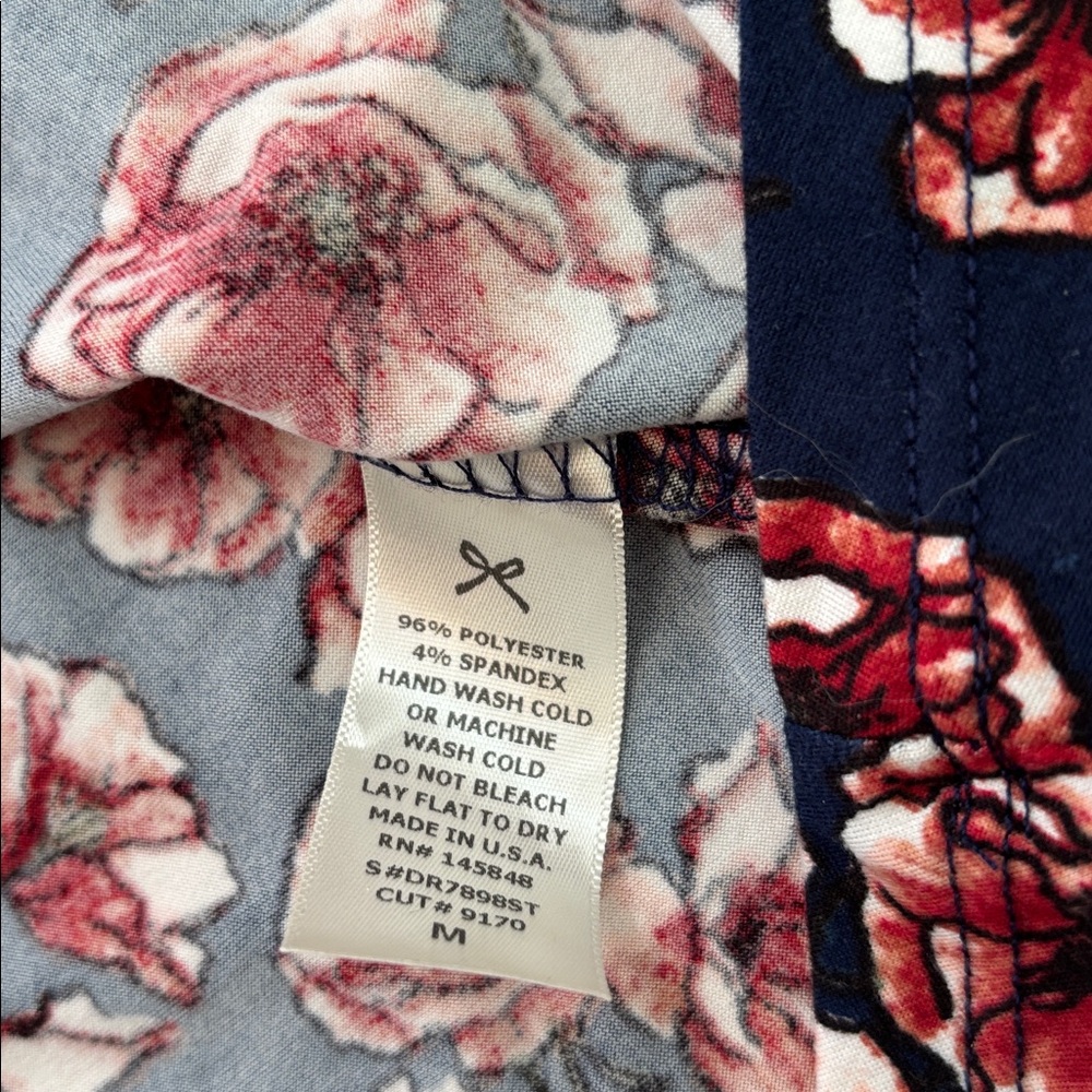 French Grey Navy Floral Knit Dress Stretch & Soft size M - Picture 4 of 6